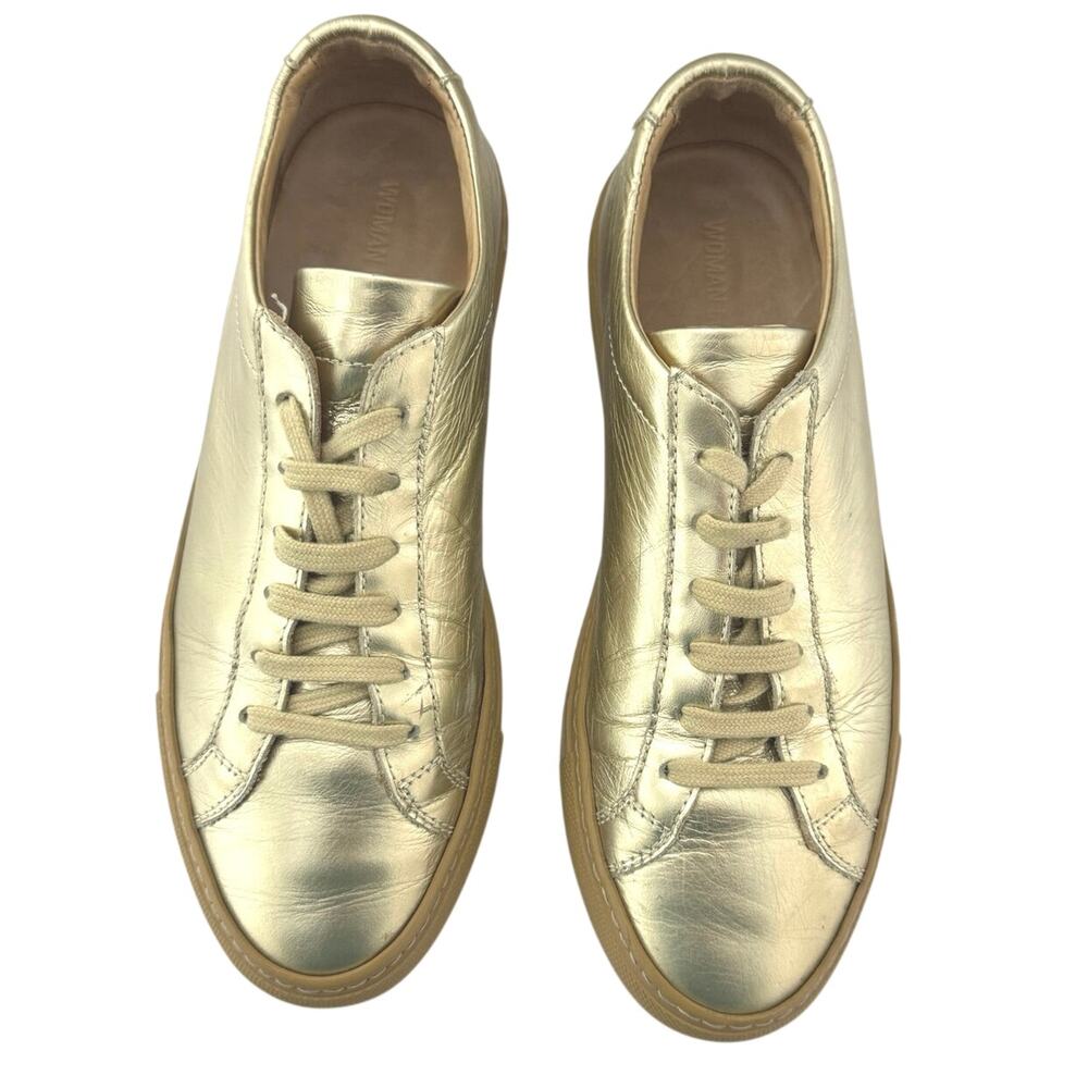 Common Projects Women’s Original Achilles Sneaker Gold Leather Lace Up 36 US 6 - Picture 5 of 11